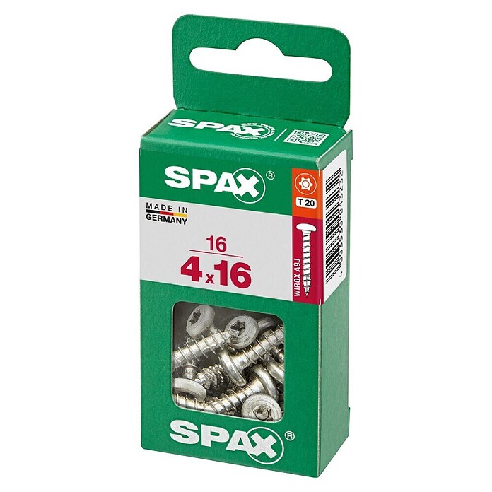 Spax Vijak z lečasto glavo  (4 x 16 mm, Pocinkano, 16 kos, TX za pogone Torx) | 1046 - Mehrzweckschrauben verpackt | AADB - Schrauben verpackt | AAD - Kleineisenwaren | AA - Eisenwaren | A - Eisenwaren | BAUHAUS