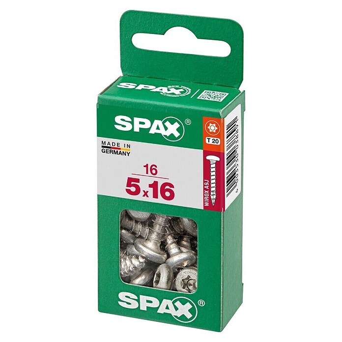 Spax Vijak z lečasto glavo  (5 x 16 mm, Pocinkano, 16 kos, TX za pogone Torx) | 1046 - Mehrzweckschrauben verpackt | AADB - Schrauben verpackt | AAD - Kleineisenwaren | AA - Eisenwaren | A - Eisenwaren | BAUHAUS