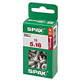 Spax Vijak z lečasto glavo (5 x 16 mm, Pocinkano, 16 kos, TX za pogone Torx)