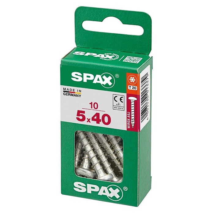 Spax Vijak z lečasto glavo  (5 x 40 mm, Pocinkano, 10 kos, TX za pogone Torx) | 1046 - Mehrzweckschrauben verpackt | AADB - Schrauben verpackt | AAD - Kleineisenwaren | AA - Eisenwaren | A - Eisenwaren | BAUHAUS