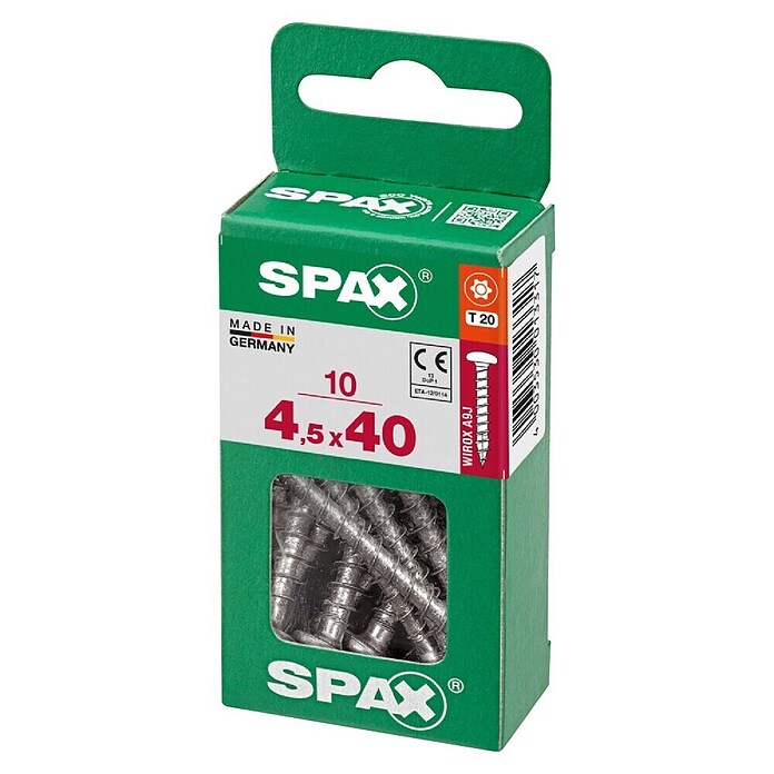Spax Vijak z lečasto glavo  (4,5 x 40 mm, Pocinkano, 10 kos, TX za pogone Torx) | 1046 - Mehrzweckschrauben verpackt | AADB - Schrauben verpackt | AAD - Kleineisenwaren | AA - Eisenwaren | A - Eisenwaren | BAUHAUS