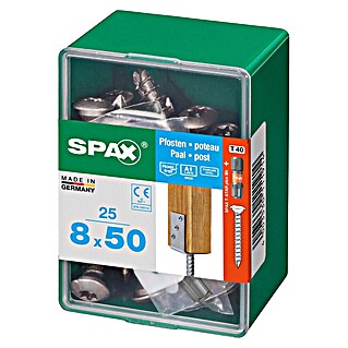 Spax T-Star plus Povezovalni vijak (Ø x Do: 8 x 50 mm, Nerjavno jeklo, 25 kos, Središčna glava, Celotni navoj)