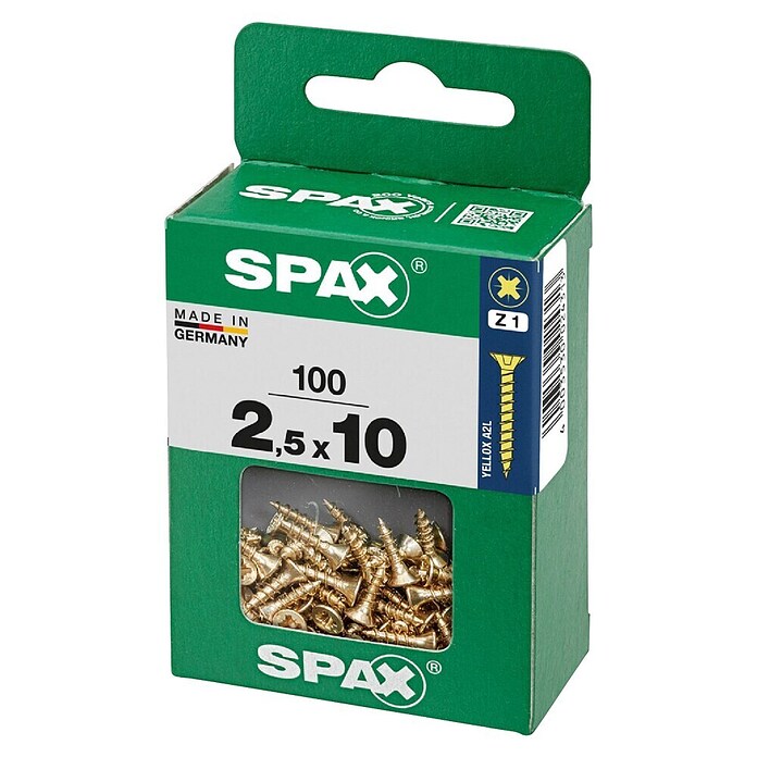 Spax Univerzalni vijak  (2,5 x 10 mm, Celotni navoj, 100 kos) | 1046 - Mehrzweckschrauben verpackt | AADB - Schrauben verpackt | AAD - Kleineisenwaren | AA - Eisenwaren | A - Eisenwaren | BAUHAUS