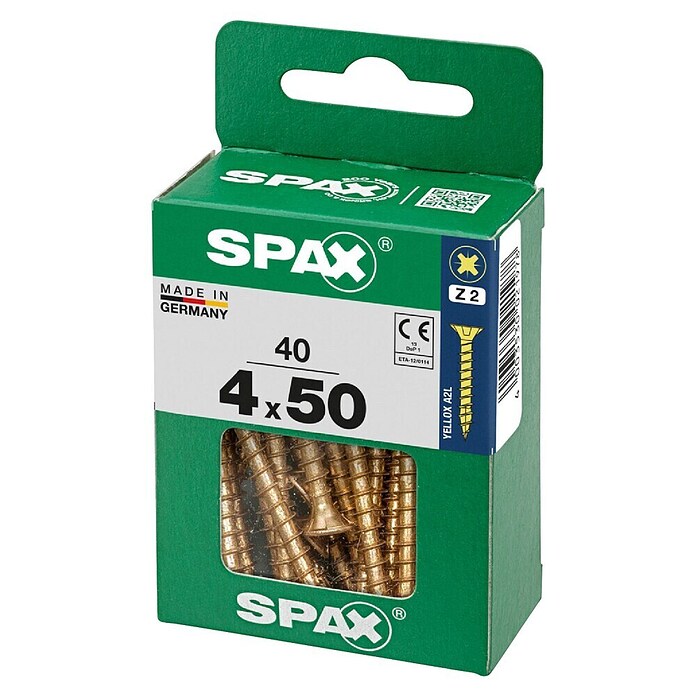 Spax Univerzalni vijak  (4 x 50 mm, Celotni navoj, 40 kos) | 1046 - Mehrzweckschrauben verpackt | AADB - Schrauben verpackt | AAD - Kleineisenwaren | AA - Eisenwaren | A - Eisenwaren | BAUHAUS
