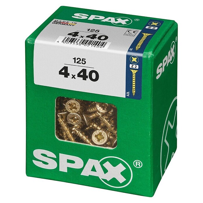 Spax Univerzalni vijak  (4 x 40 mm, Celotni navoj, 125 kos) | 1046 - Mehrzweckschrauben verpackt | AADB - Schrauben verpackt | AAD - Kleineisenwaren | AA - Eisenwaren | A - Eisenwaren | BAUHAUS