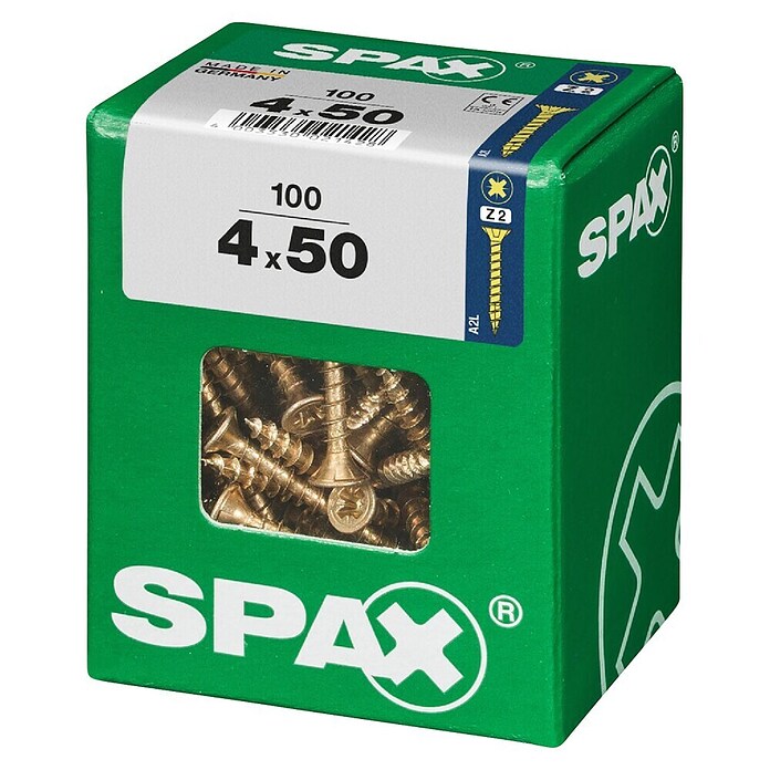 Spax Univerzalni vijak  (4 x 50 mm, Celotni navoj, 100 kos) | 1046 - Mehrzweckschrauben verpackt | AADB - Schrauben verpackt | AAD - Kleineisenwaren | AA - Eisenwaren | A - Eisenwaren | BAUHAUS