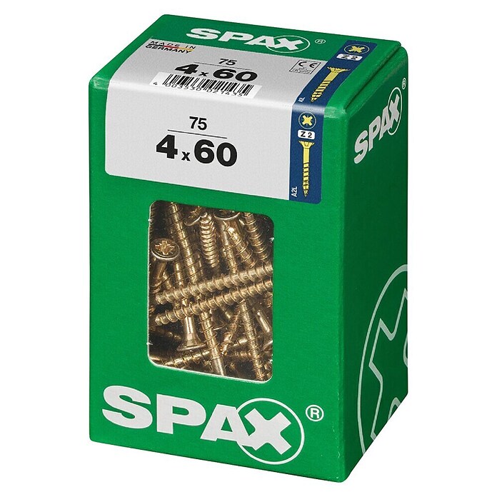 Spax Univerzalni vijak  (4 x 60 mm, Celotni navoj, 75 kos) | 1046 - Mehrzweckschrauben verpackt | AADB - Schrauben verpackt | AAD - Kleineisenwaren | AA - Eisenwaren | A - Eisenwaren | BAUHAUS