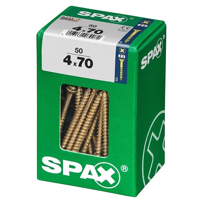 Spax Univerzalni vijak  (4 x 70 mm, Celotni navoj, 50 kos) | 1046 - Mehrzweckschrauben verpackt | AADB - Schrauben verpackt | AAD - Kleineisenwaren | AA - Eisenwaren | A - Eisenwaren | BAUHAUS