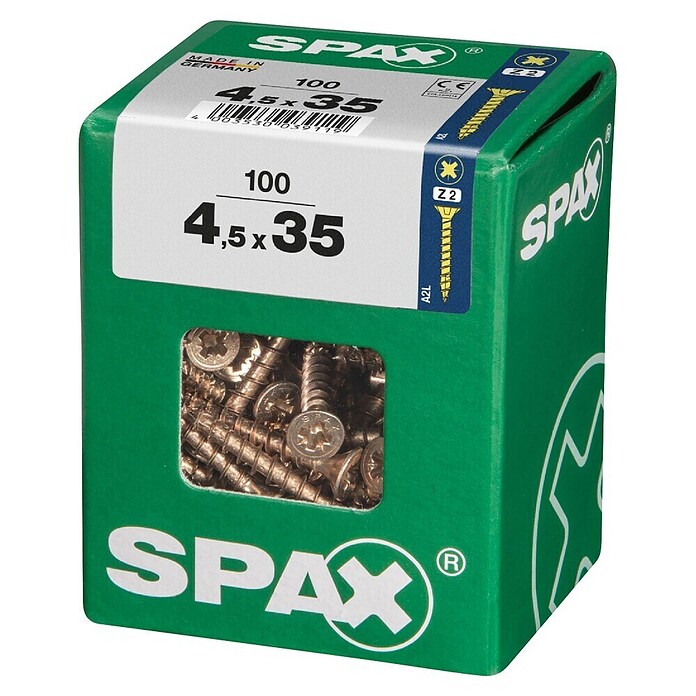 Spax Univerzalni vijak  (4,5 x 35 mm, Celotni navoj, 100 kos) | 1046 - Mehrzweckschrauben verpackt | AADB - Schrauben verpackt | AAD - Kleineisenwaren | AA - Eisenwaren | A - Eisenwaren | BAUHAUS