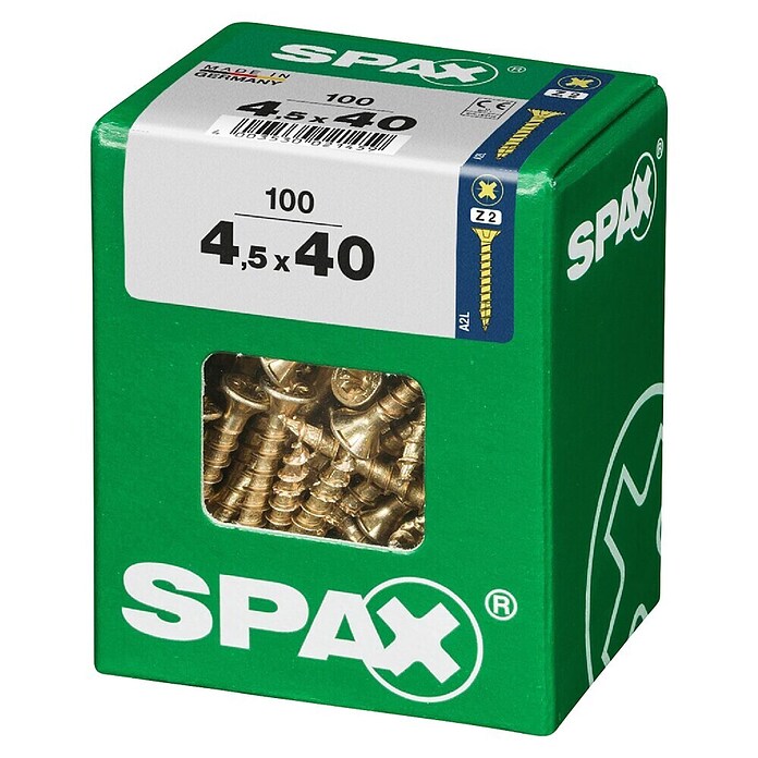 Spax Univerzalni vijak  (4,5 x 40 mm, Celotni navoj, 100 kos) | 1046 - Mehrzweckschrauben verpackt | AADB - Schrauben verpackt | AAD - Kleineisenwaren | AA - Eisenwaren | A - Eisenwaren | BAUHAUS