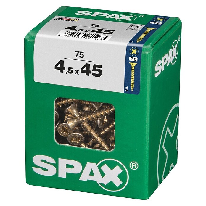 Spax Univerzalni vijak  (4,5 x 45 mm, Celotni navoj, 75 kos) | 1046 - Mehrzweckschrauben verpackt | AADB - Schrauben verpackt | AAD - Kleineisenwaren | AA - Eisenwaren | A - Eisenwaren | BAUHAUS