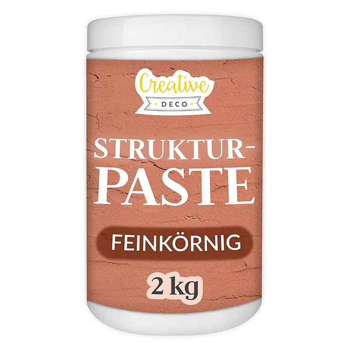 Creative Deco Speziallack Strukturpaste Feinkörnig 2 kg Ziegelrot - Rot, Sonstiges, 2 l, Sonstiges - Weißer Behälter Creative Deco Struktur-Paste feinkörnig, 2 kg.