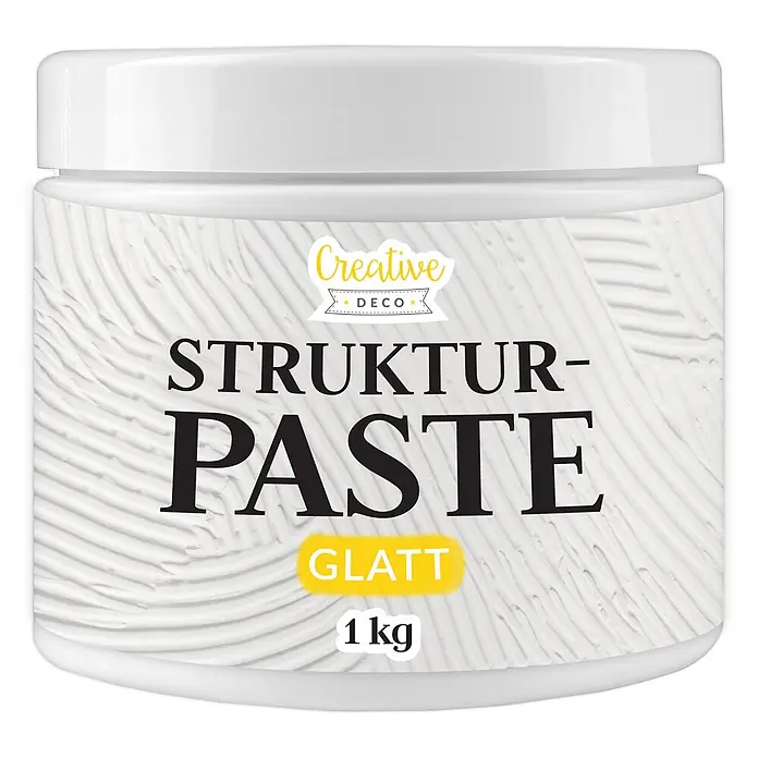 Creative Deco Speziallack Strukturpaste Glatt 1 kg Weiß - Weiß, Sonstiges, Sonstiges - Weiße 1 kg Dose Creative DECO Struktur-Paste Glatt.
