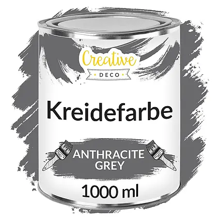 Creative Deco  Speziallack Kreidefarbe für Möbel Anthrazitgrau