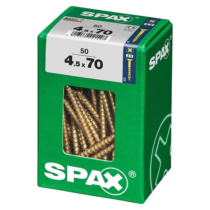 Spax Univerzalni vijak  (4,5 x 70 mm, Celotni navoj, 50 kos) | 1046 - Mehrzweckschrauben verpackt | AADB - Schrauben verpackt | AAD - Kleineisenwaren | AA - Eisenwaren | A - Eisenwaren | BAUHAUS