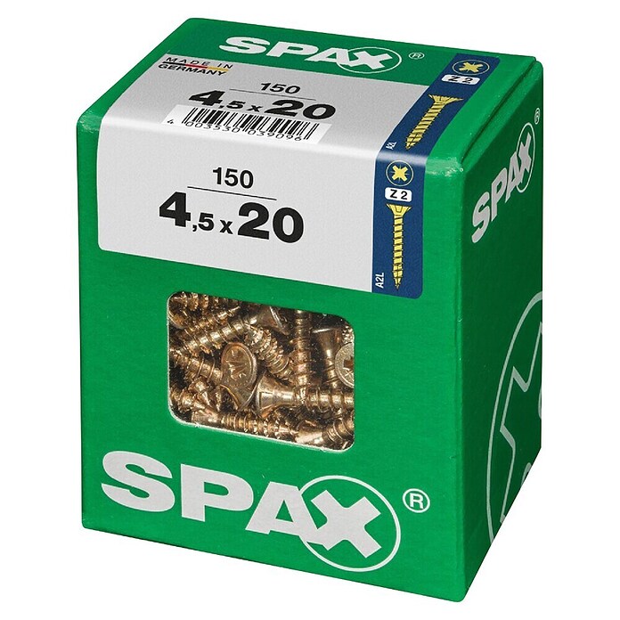 Spax Univerzalni vijak  (4,5 x 20 mm, Celotni navoj, 150 kos) | 1046 - Mehrzweckschrauben verpackt | AADB - Schrauben verpackt | AAD - Kleineisenwaren | AA - Eisenwaren | A - Eisenwaren | BAUHAUS