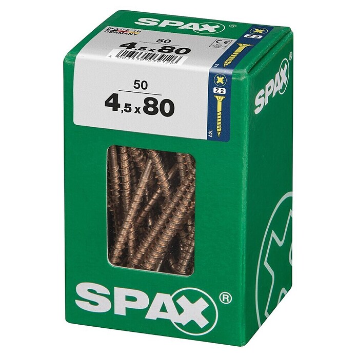 Spax Univerzalni vijak  (4,5 x 80 mm, Celotni navoj, 50 kos) | 1046 - Mehrzweckschrauben verpackt | AADB - Schrauben verpackt | AAD - Kleineisenwaren | AA - Eisenwaren | A - Eisenwaren | BAUHAUS