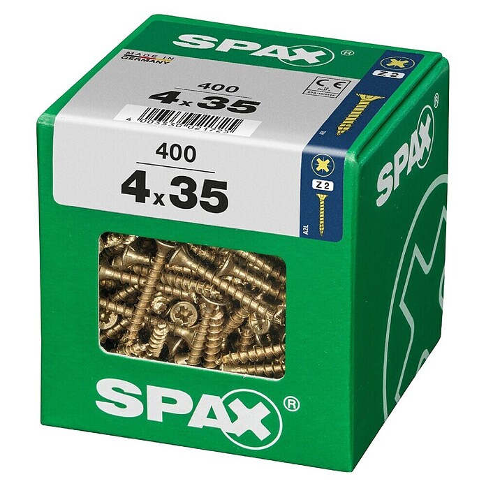 Spax Univerzalni vijak  (4 x 35 mm, Celotni navoj, 400 kos) | 1046 - Mehrzweckschrauben verpackt | AADB - Schrauben verpackt | AAD - Kleineisenwaren | AA - Eisenwaren | A - Eisenwaren | BAUHAUS