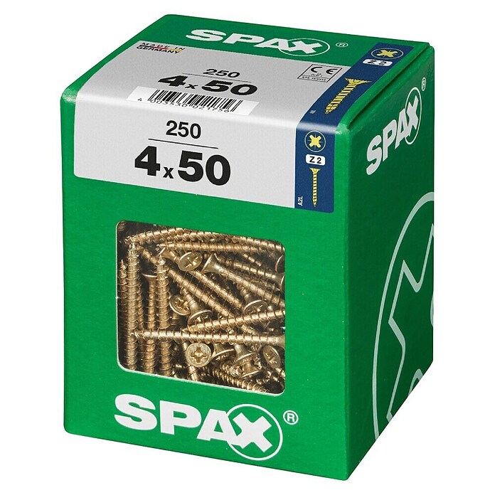 Spax Univerzalni vijak  (4 x 50 mm, Celotni navoj, 250 kos) | 1046 - Mehrzweckschrauben verpackt | AADB - Schrauben verpackt | AAD - Kleineisenwaren | AA - Eisenwaren | A - Eisenwaren | BAUHAUS