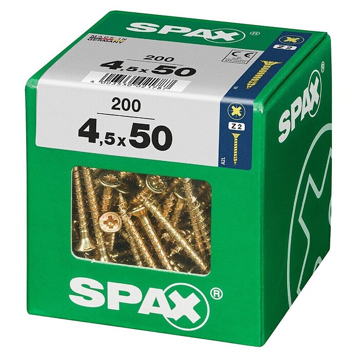 Spax Univerzalni vijak  (4,5 x 50 mm, Celotni navoj, 200 kos) | 1046 - Mehrzweckschrauben verpackt | AADB - Schrauben verpackt | AAD - Kleineisenwaren | AA - Eisenwaren | A - Eisenwaren | BAUHAUS