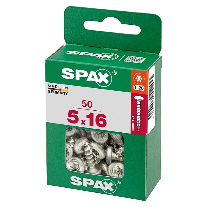 Spax Vijak z lečasto glavo  (5 x 16 mm, Pocinkano, 50 kos, TX za pogone Torx) | 1046 - Mehrzweckschrauben verpackt | AADB - Schrauben verpackt | AAD - Kleineisenwaren | AA - Eisenwaren | A - Eisenwaren | BAUHAUS