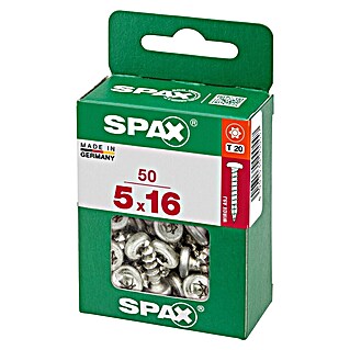 Spax Vijak z lečasto glavo (5 x 16 mm, Pocinkano, 50 kos, TX za pogone Torx)