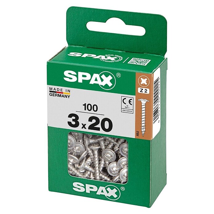 Spax T-Star plus Vijak za zadnjo steno  (Ø x Do: 3 x 20 mm, Pocinkano, 100 kos, Celotni navoj) | 1046 - Mehrzweckschrauben verpackt | AADB - Schrauben verpackt | AAD - Kleineisenwaren | AA - Eisenwaren | A - Eisenwaren | BAUHAUS