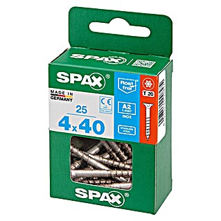 Spax T-Star plus Vijak z vgrezno glavo nerjaveči (Ø x Do: 4 x 40 mm, Nerjavno jeklo, 25 kos, Delni navoj)