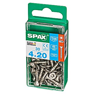Spax T-Star plus Vijak z vgrezno glavo nerjaveči (Ø x Do: 4 x 20 mm, Nerjavno jeklo, 30 kos, Delni navoj)