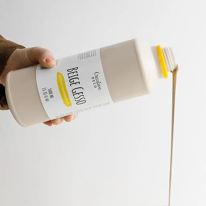 Creative Deco Speziallack Gesso Beige 1000ml - Beige, 1 l, Wasserbasiert