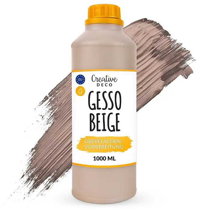 Creative Deco Speziallack Gesso Beige 1000ml - Beige, 1 l, Wasserbasiert - Creative Deco Gesso Beige, eine 1000-ML-Flasche zur Oberflächenvorbereitung.