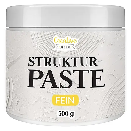 Creative Deco  Speziallack Strukturpaste Feinkörnig 500 g Weiß