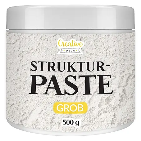 Creative Deco  Speziallack Strukturpaste Grobkörnig 500 g Weiß