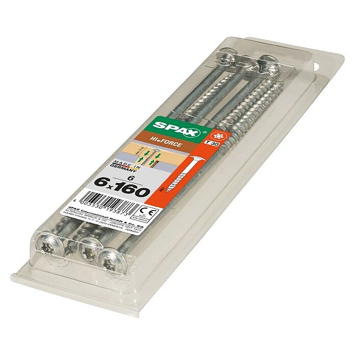 Spax HI FORCE Vijak s krožnikasto glavo HI.FORCE  (Ø x Do: 6 x 160 mm, Površina WIROX, T-Star plus, 6 kos) | 1046 - Mehrzweckschrauben verpackt | AADB - Schrauben verpackt | AAD - Kleineisenwaren | AA - Eisenwaren | A - Eisenwaren | BAUHAUS