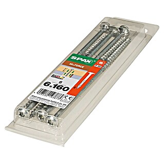 Spax HI FORCE Vijak s krožnikasto glavo HI.FORCE (Ø x Do: 6 x 160 mm, Površina WIROX, T-Star plus, 6 kos)