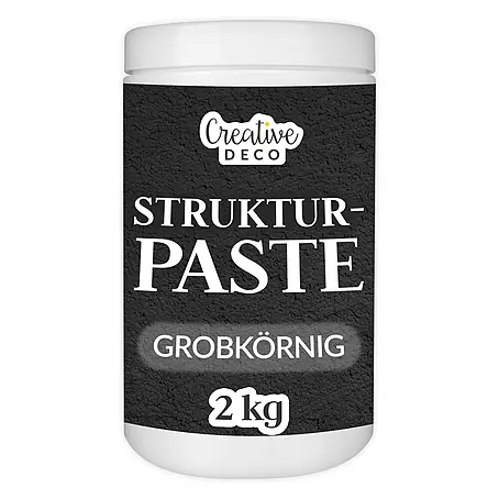 Creative Deco  Speziallack Strukturpaste Grobkörnig 2 kg Schwarz