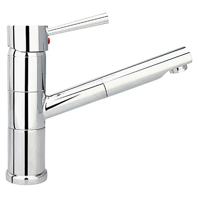 Camargue Merida Spültischarmatur - Chrom, Glänzend - Glänzende Chrom-Küchenarmatur mit Einhebelmischer und modernem Design für die Spüle in der Küche.