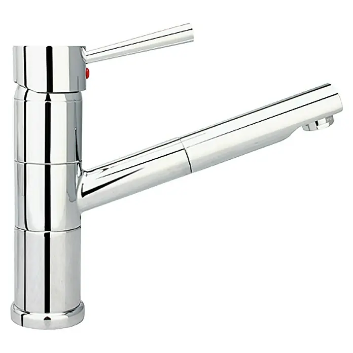 Camargue Merida Spültischarmatur - Chrom, Glänzend - Glänzende Chrom-Küchenarmatur mit Einhebelmischer und modernem Design für die Spüle in der Küche.