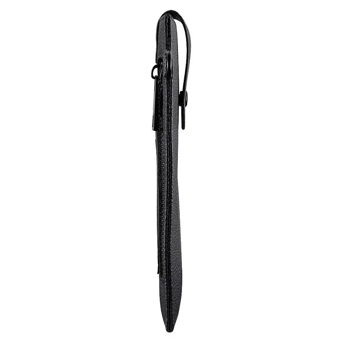Hama Smartphone-Tasche 00137099 Cross-Body zum Umhängen 175 x 11cm - Schwarz - Schwarzes, strukturiertes Etui mit Reißverschluss und Gürtelclip, seitlich dargestellt.