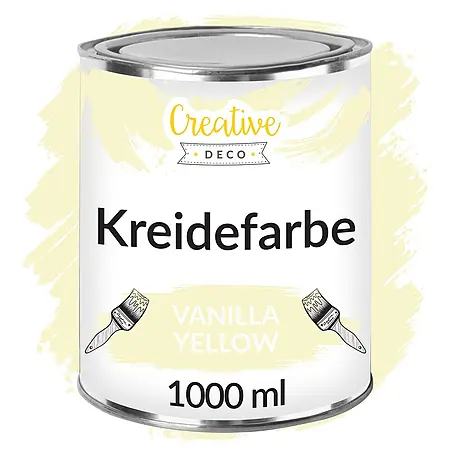 Creative Deco  Speziallack Kreidefarbe für Möbel Vanillegelb