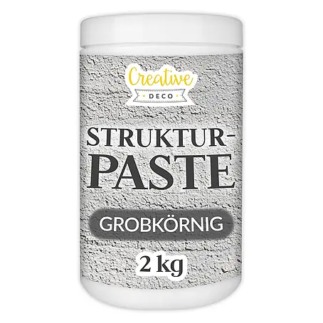 Creative Deco  Speziallack Strukturpaste Grobkörnig 2 kg Grau