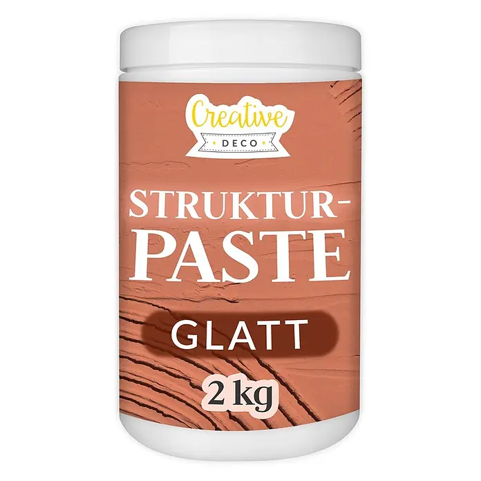 Creative Deco Speziallack Strukturpaste Glatt 2 kg Ziegelrot - Rot, Sonstiges, 2 l, Sonstiges - Weiße 2-kg-Dose Creative Deco Strukturpaste glatt.