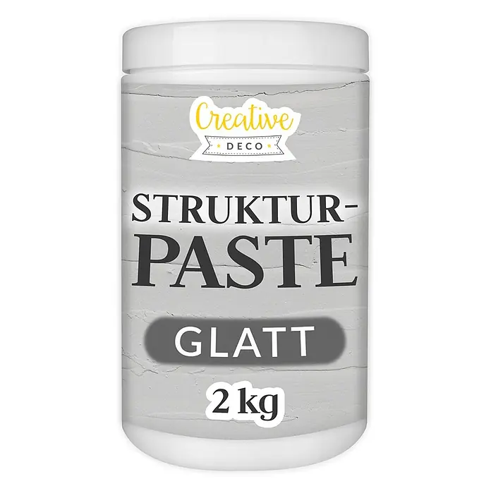 Creative Deco Speziallack Strukturpaste Glatt 2 kg Grau - Grau, Sonstiges, 2 l, Sonstiges - Weißer Tiegel Creative DECO Struktur-Paste Glatt, eine glatte Strukturpaste für Bastelarbeiten, 2 kg.