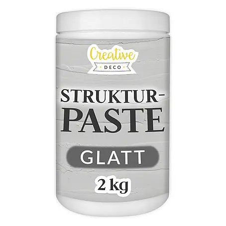 Creative Deco  Speziallack Strukturpaste Glatt 2 kg Grau