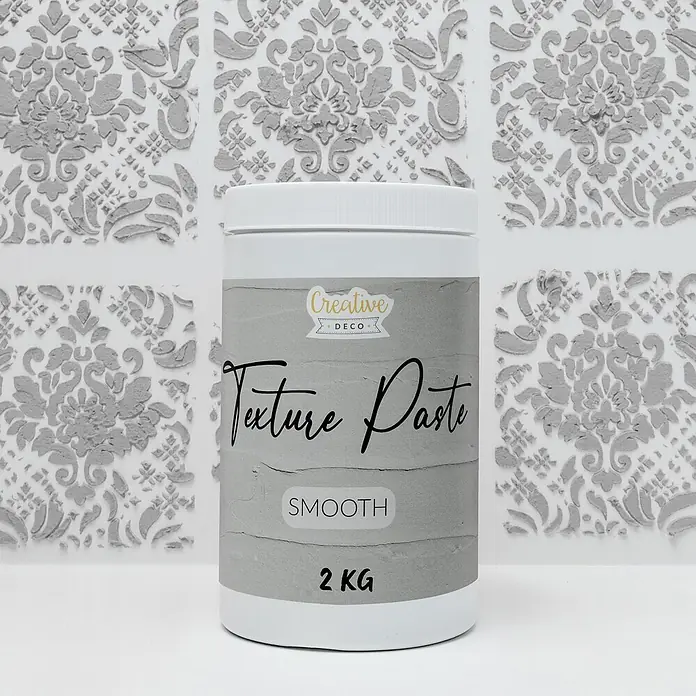 Creative Deco Speziallack Strukturpaste Glatt 2 kg Grau - Grau, Sonstiges, 2 l, Sonstiges - Weißer Behälter Creative Deco Smooth Strukturpaste, 2 kg.