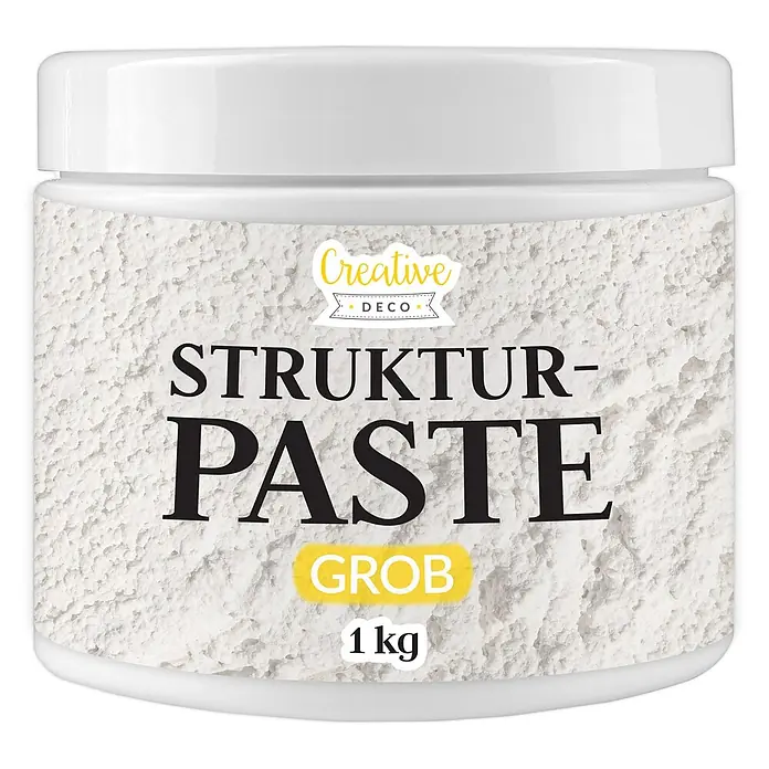Creative Deco Speziallack Strukturpaste Grobkörnig 1 kg Weiß - Weiß, Sonstiges, Sonstiges - Weißer Tiegel Creative Deco Struktur-Paste, grob, 1 kg.