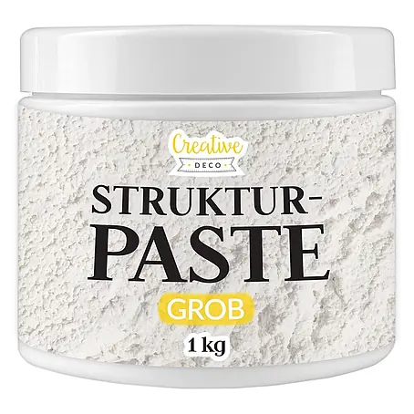 Creative Deco  Speziallack Strukturpaste Grobkörnig 1 kg Weiß