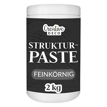 Creative Deco  Speziallack Strukturpaste Feinkörnig 2 kg Schwarz