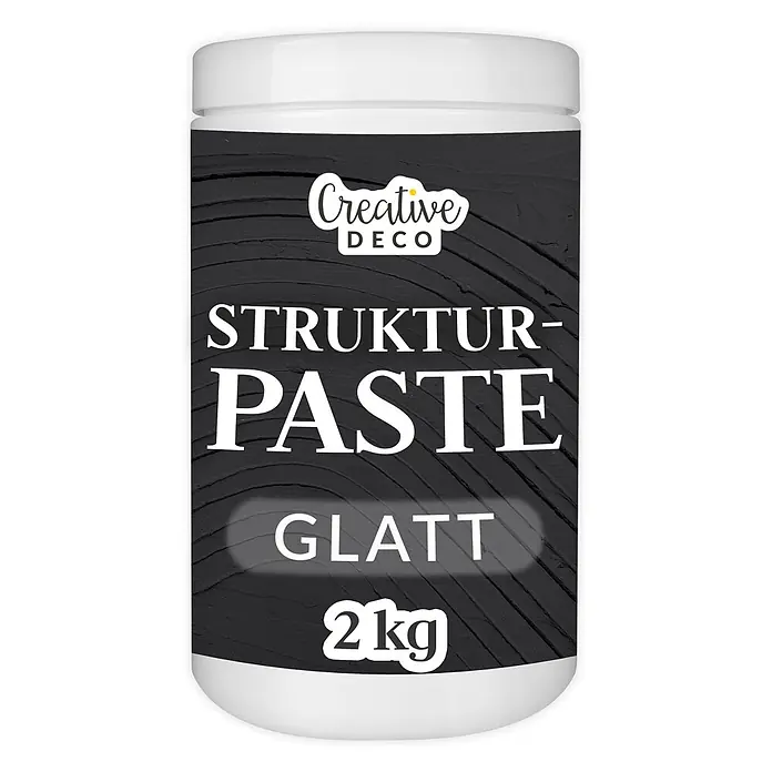 Creative Deco Speziallack Strukturpaste Glatt 2 kg Schwarz - Schwarz, Sonstiges, 1 l, Sonstiges - Weiße Dose Creative Deco Struktur-Paste glatt, schwarz, 2kg.