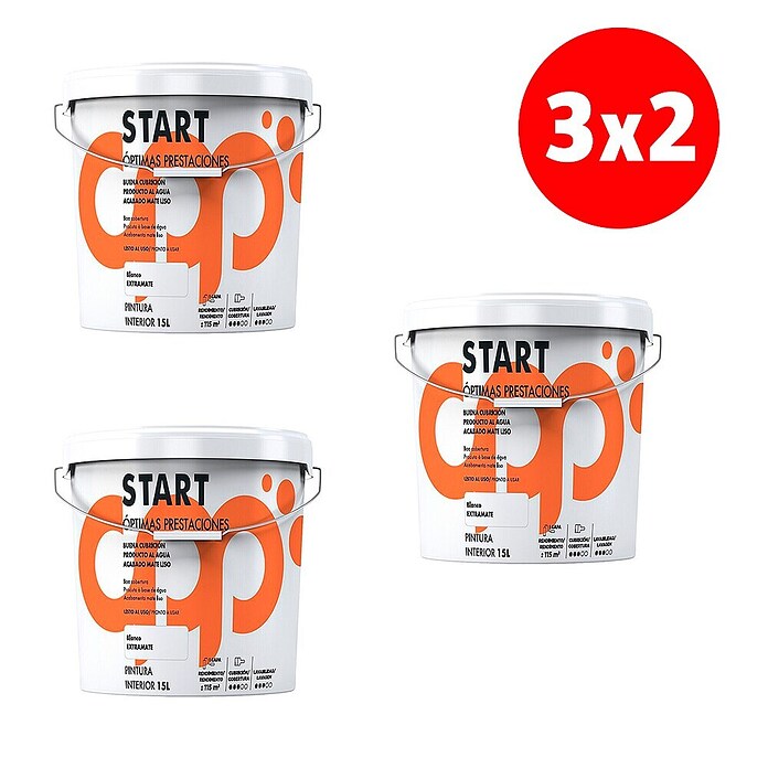 CPP Pintura para paredes y techo Smart 3x2 (Blanco nieve, Mate, 15 l) | BAUHAUS